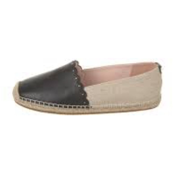 Kate Spade Gardenia Espadrille Flats Black Leather Size 11 Women's NWOT - Picture 4 of 5